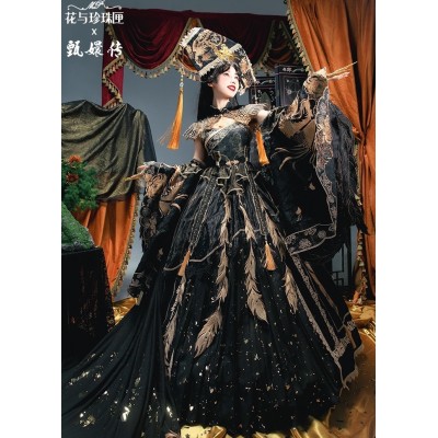 Mademoiselle Pearl Empresses In The Palace Collaboration The Empress' Phoenix And Peonies Deluxe JSK Set(Reservation/Full Payment Without Shipping)